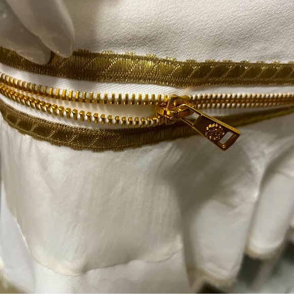 $1650 Roberto Cavalli Ivory & Gold Woven Dress 38 - Picture 13 of 16